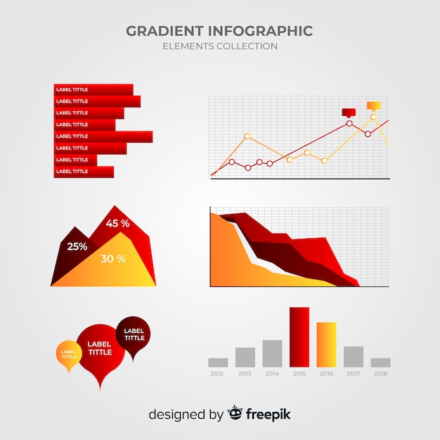 Infographic element collection with gradient style