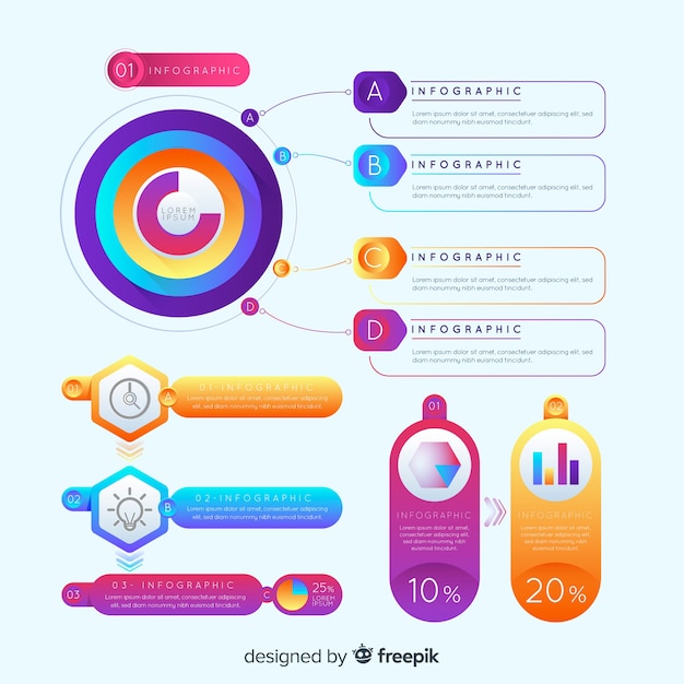 Free Vector infographic element collection