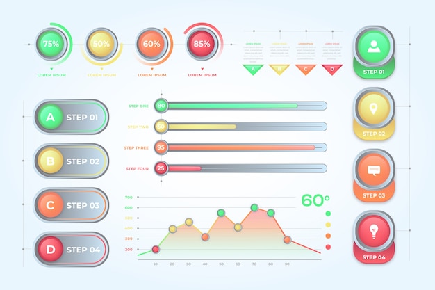 Free Vector infographic element collection