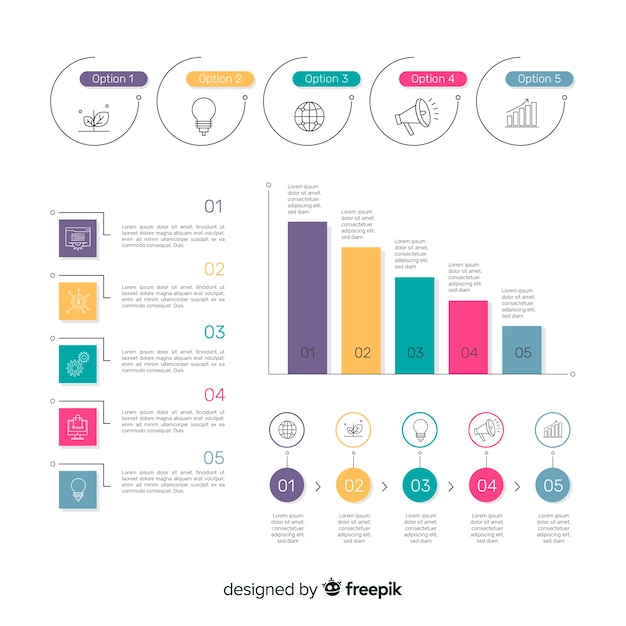 Infographic elements collection in flat style