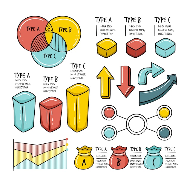 Infographic elements in hand drawn