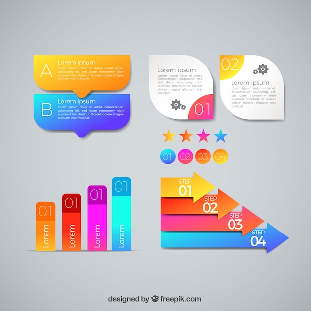 Free Vector infographic elements with modern style