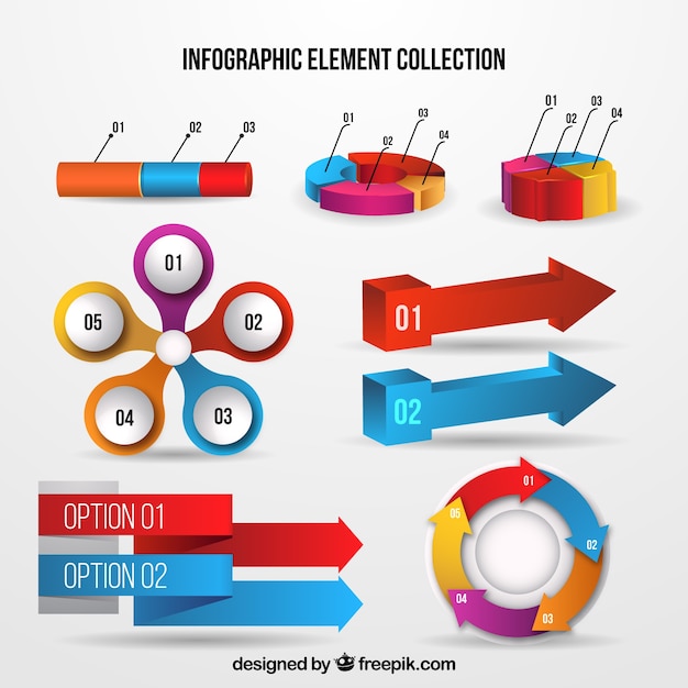 Infographic elements with realistic style