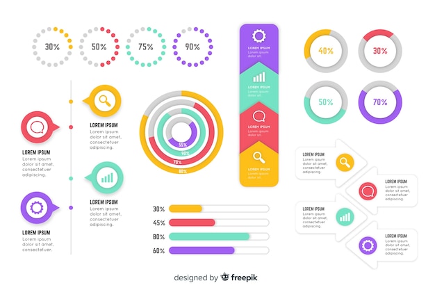 Infographic flat element colelction