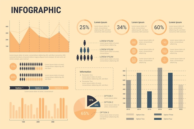 Free Vector infographic flat with retro colors