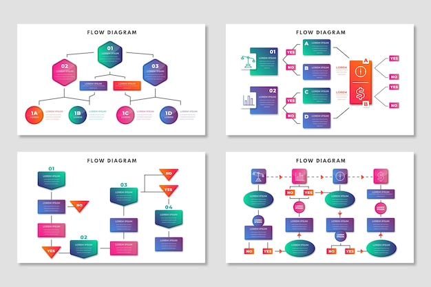 Free vector infographic flow diagram