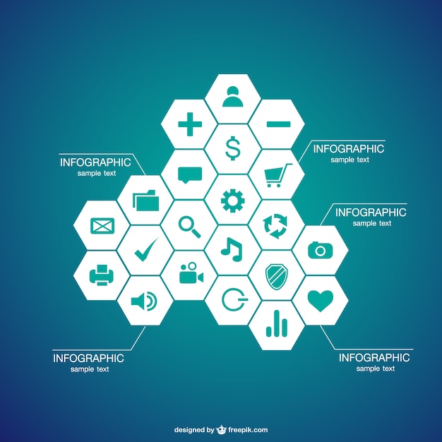 Free vector infographic honeycomb design