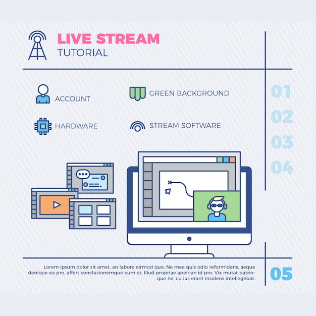 Free Vector infographic live stream illustration