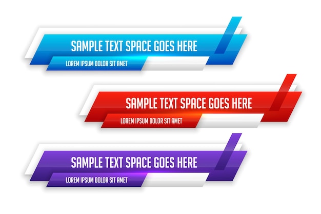 Free vector infographic lower third tile modern banner in set