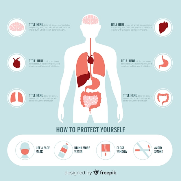 Infographic of pollution effects on human body