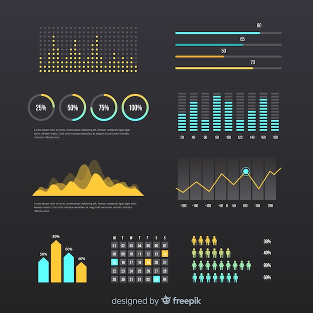 Infographic progress dashboard template