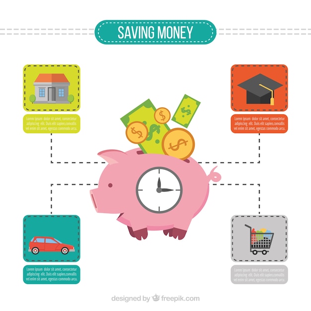 Free Vector infographic of savings in flat design