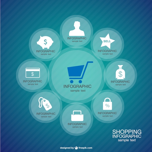 Free Vector infographic shopping layout 