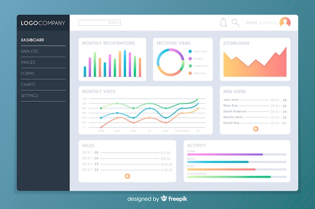 Infographic statistic charts template 