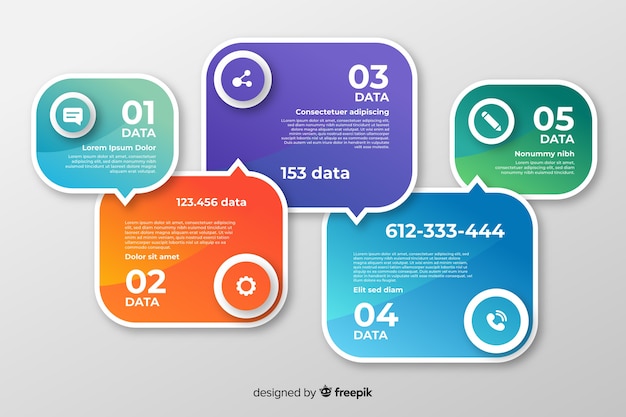 Infographic steps collection flat design