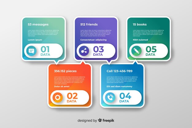 Infographic steps collection flat design