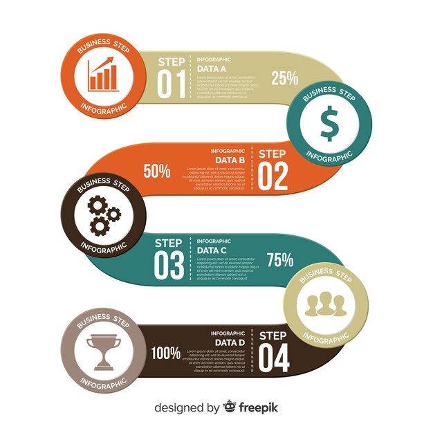 Infographic steps concept in flat design