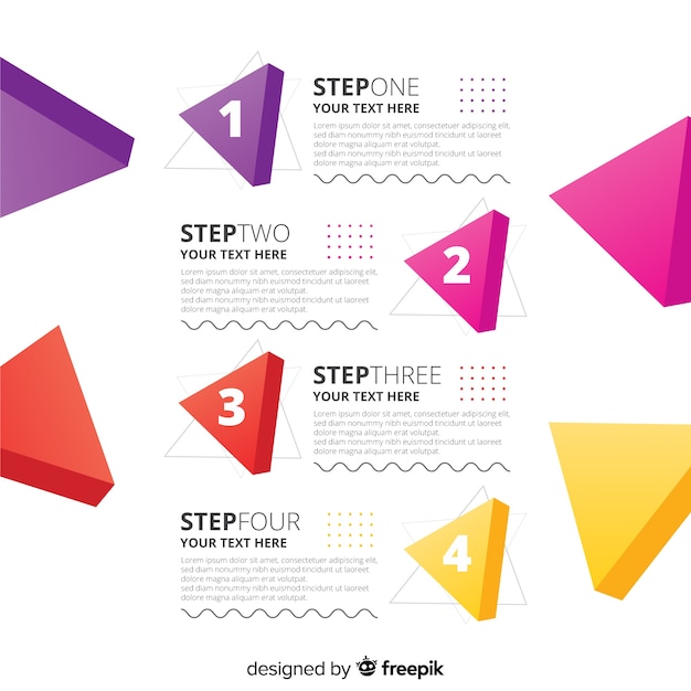 Infographic steps concept in flat style