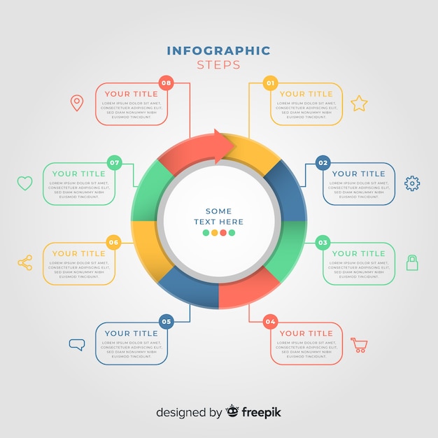 Infographic steps concept in flat style