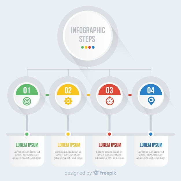 Infographic steps concept in flat style