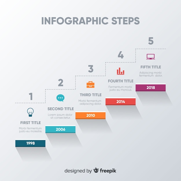 Infographic steps concept in flat style