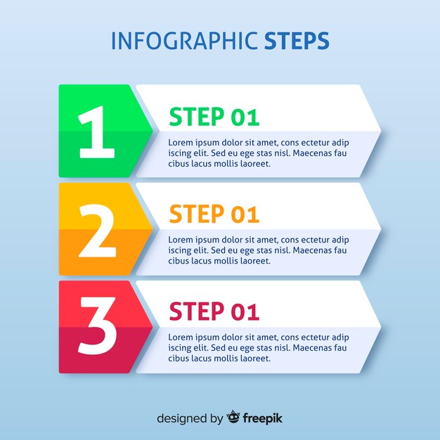 Infographic steps concept in flat style