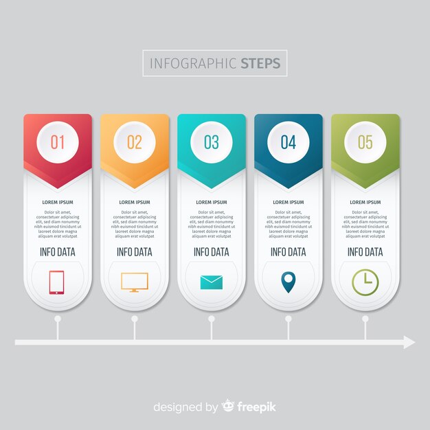 Infographic steps concept in flat style