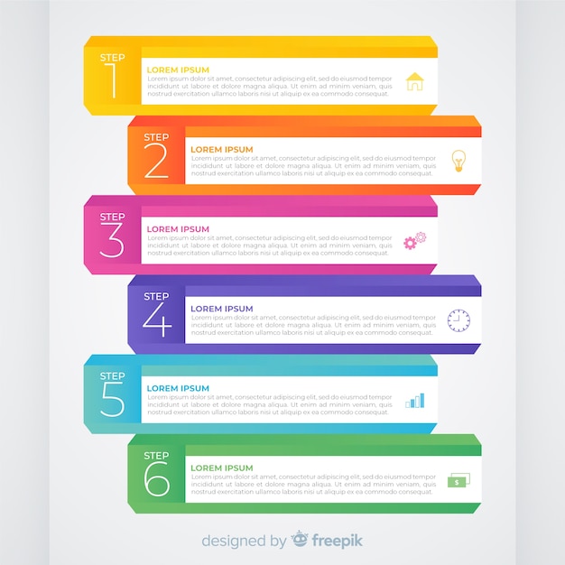 Infographic steps concept in flat style