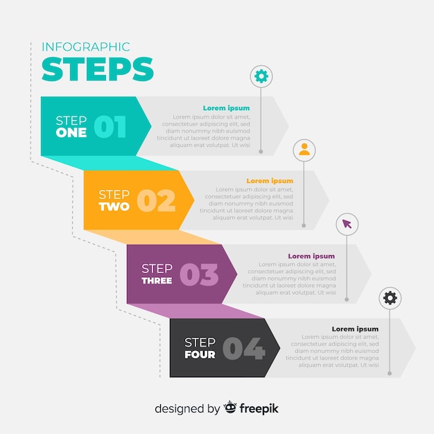 Infographic steps concept in flat style