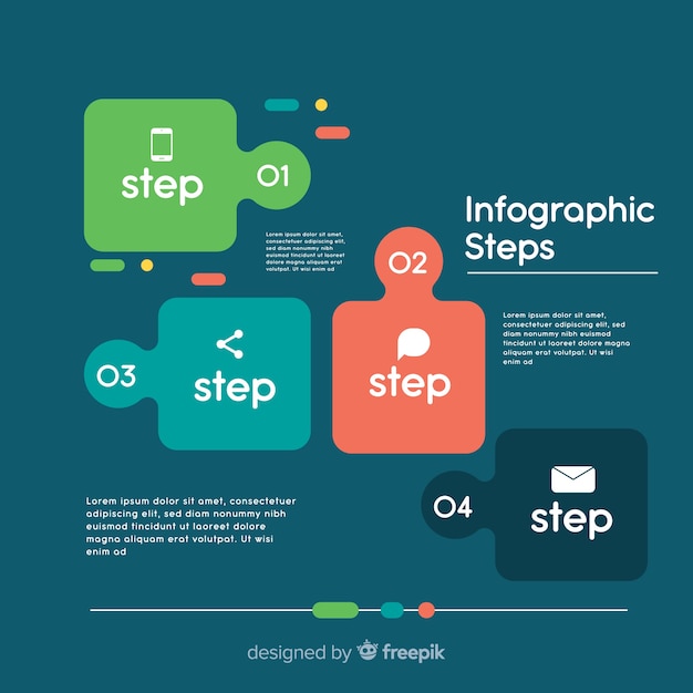 Infographic steps concept in flat style