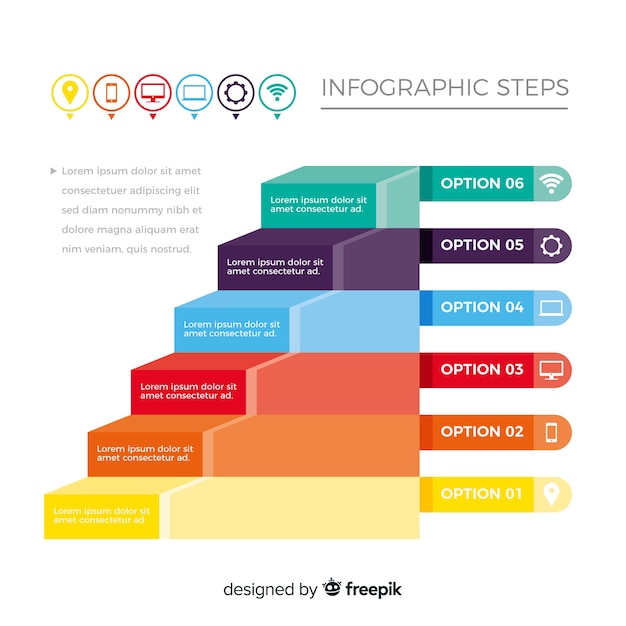 Infographic steps concept in flat style