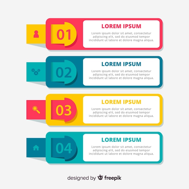 Infographic steps concept in flat style