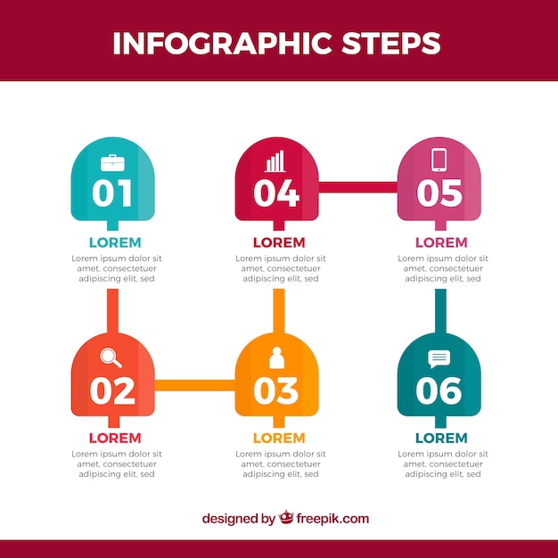 Infographic steps in flat design