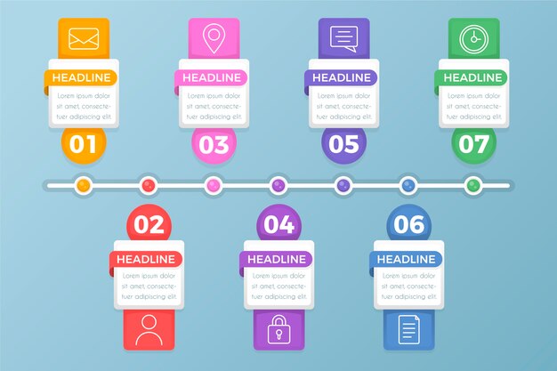 Infographic steps in flat design