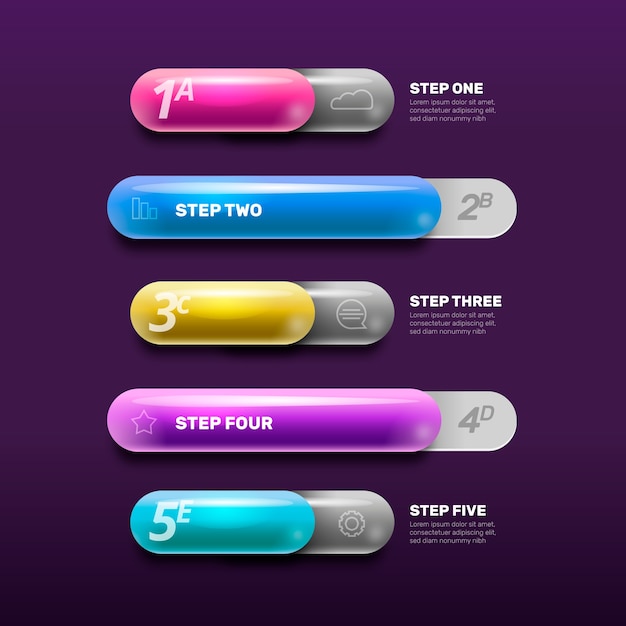 Infographic steps in gradient