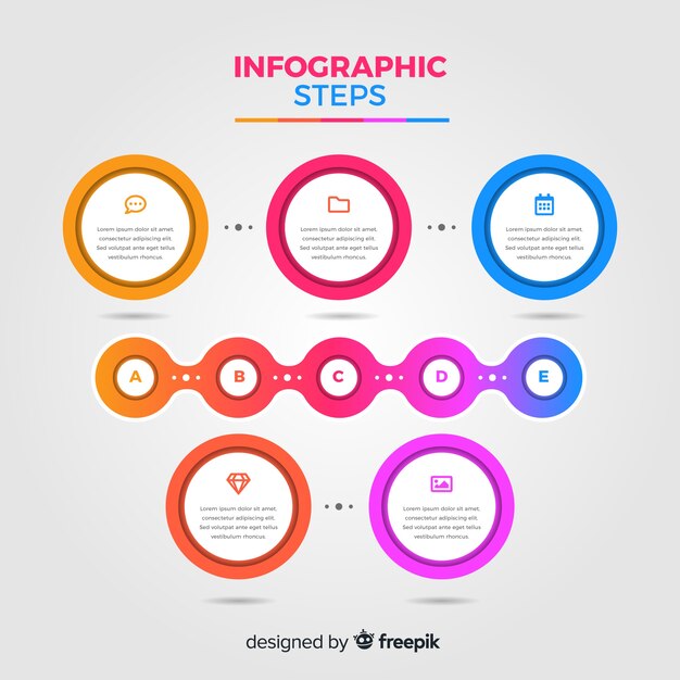 Infographic steps template flat design