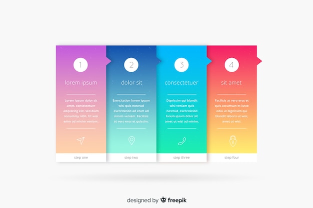 Free Vector infographic steps template flat design