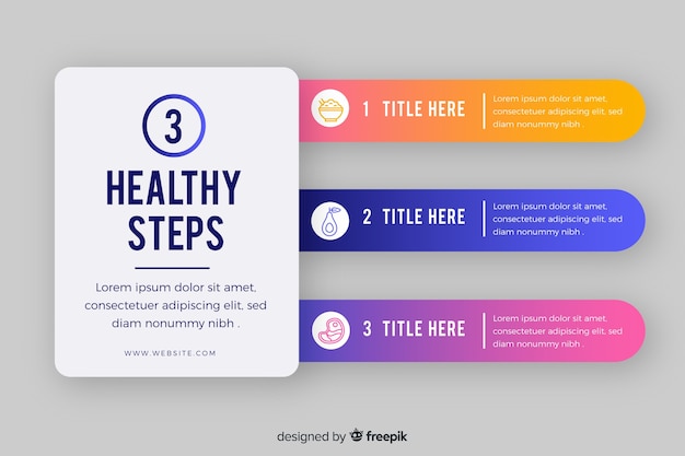 Infographic steps template flat design