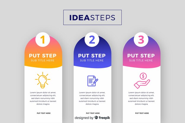 Infographic steps template flat design