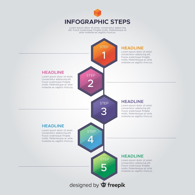 Infographic steps template flat design