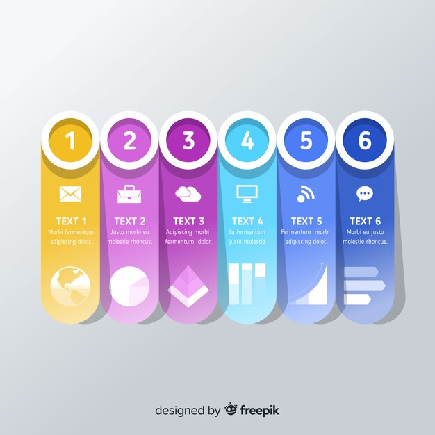 Infographic steps template flat design