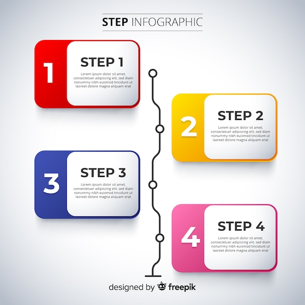 Infographic steps template flat design