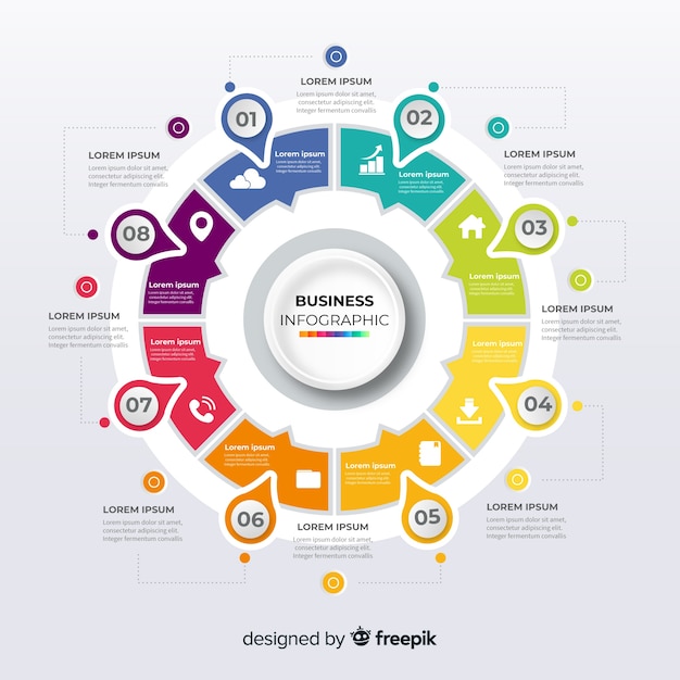 Infographic steps template flat design