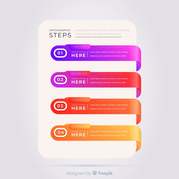 Infographic steps template flat design