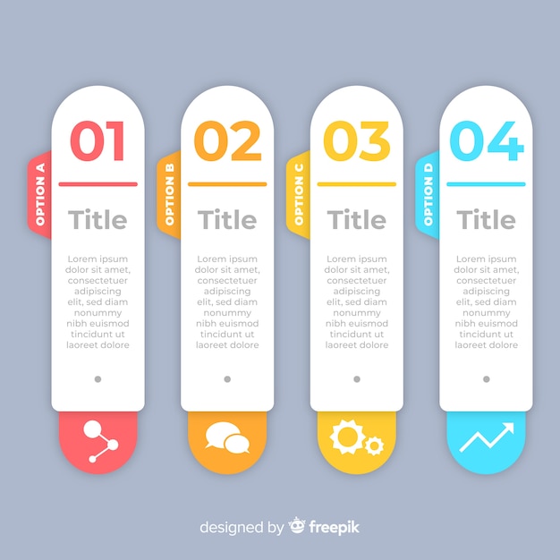 Infographic steps template flat style