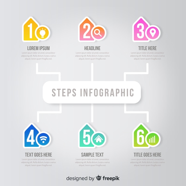 Infographic steps template flat style