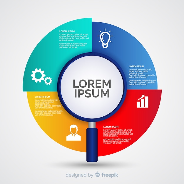 Infographic steps template gradient style