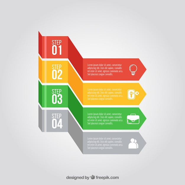 Infographic steps template with flat design