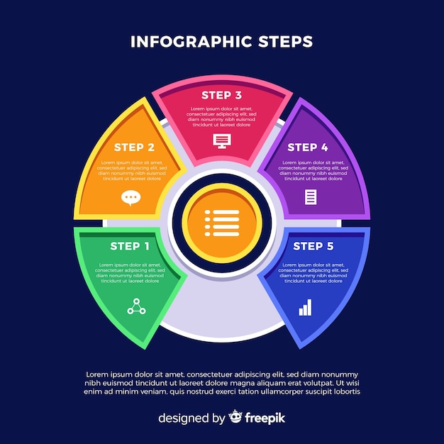 Infographic steps template