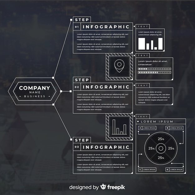 Free Vector infographic template for business with photo